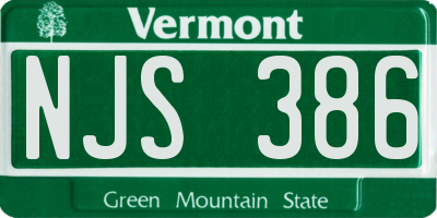 VT license plate NJS386