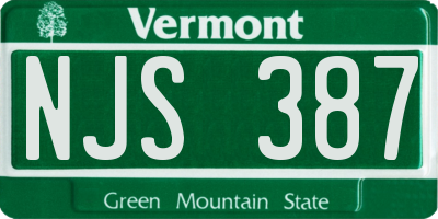 VT license plate NJS387