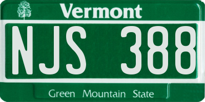 VT license plate NJS388