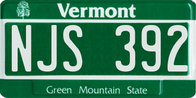 VT license plate NJS392