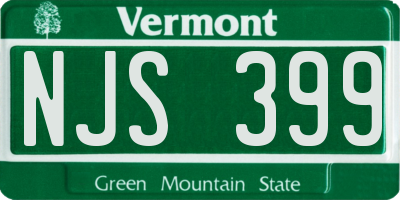 VT license plate NJS399