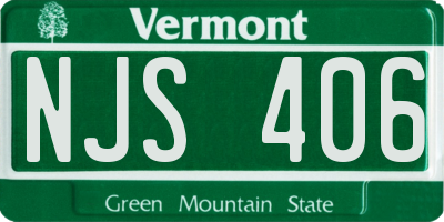 VT license plate NJS406