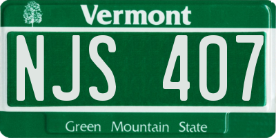 VT license plate NJS407