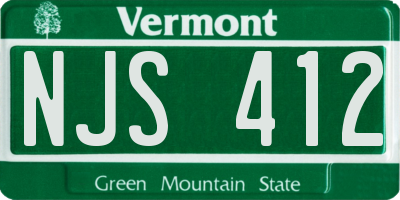 VT license plate NJS412