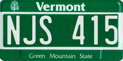 VT license plate NJS415