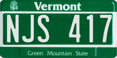 VT license plate NJS417