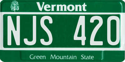 VT license plate NJS420