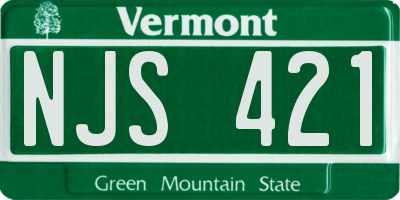 VT license plate NJS421