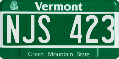 VT license plate NJS423