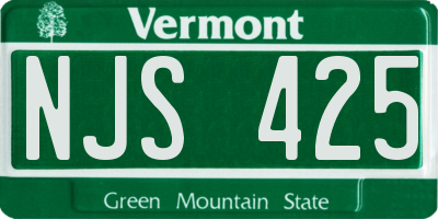 VT license plate NJS425