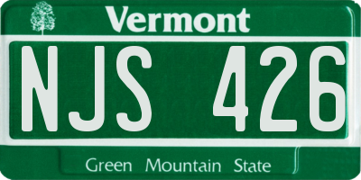 VT license plate NJS426