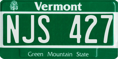 VT license plate NJS427