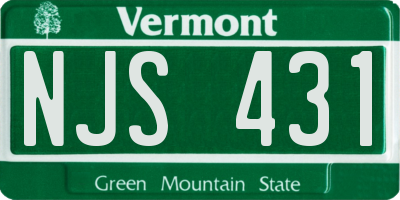 VT license plate NJS431