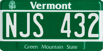 VT license plate NJS432