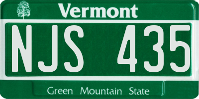 VT license plate NJS435