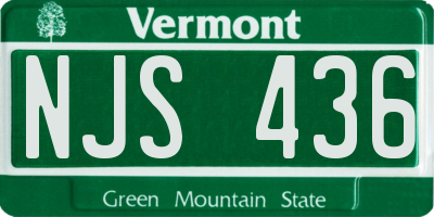 VT license plate NJS436