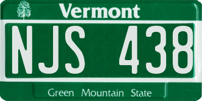 VT license plate NJS438