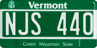VT license plate NJS440