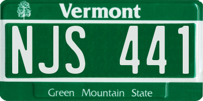 VT license plate NJS441