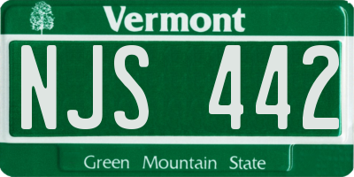 VT license plate NJS442