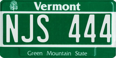 VT license plate NJS444