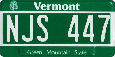 VT license plate NJS447