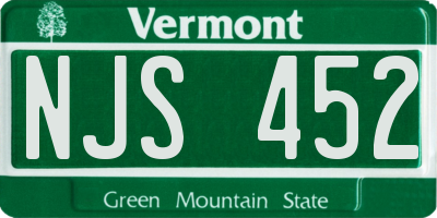 VT license plate NJS452