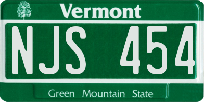 VT license plate NJS454