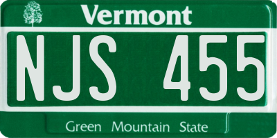 VT license plate NJS455