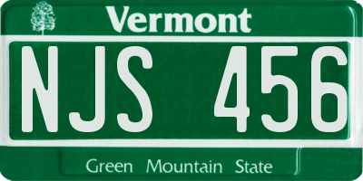VT license plate NJS456