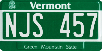 VT license plate NJS457