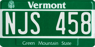 VT license plate NJS458