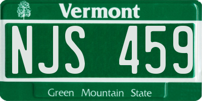 VT license plate NJS459