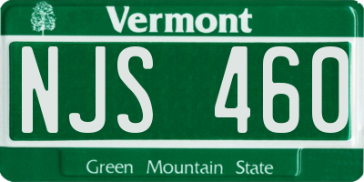 VT license plate NJS460