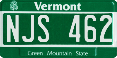 VT license plate NJS462