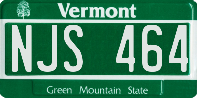 VT license plate NJS464