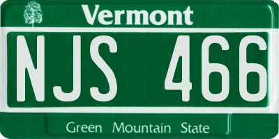 VT license plate NJS466