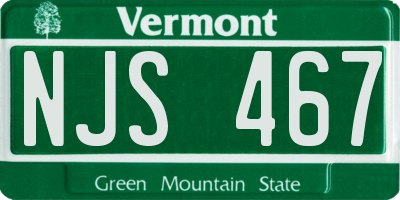VT license plate NJS467