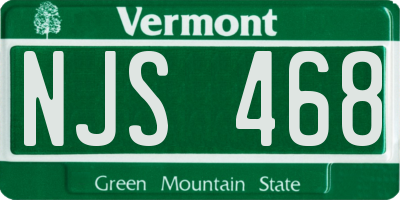 VT license plate NJS468
