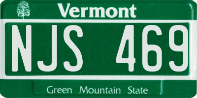 VT license plate NJS469