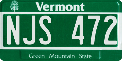 VT license plate NJS472