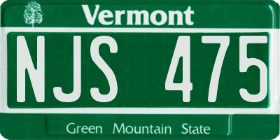 VT license plate NJS475