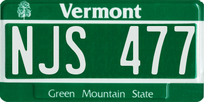 VT license plate NJS477