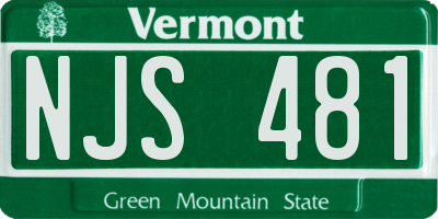VT license plate NJS481