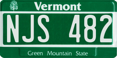 VT license plate NJS482