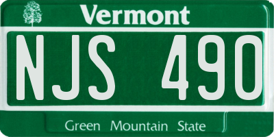 VT license plate NJS490