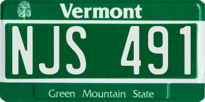 VT license plate NJS491