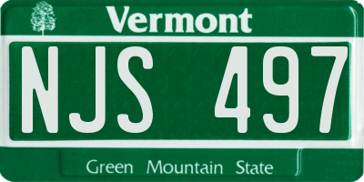 VT license plate NJS497