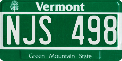 VT license plate NJS498