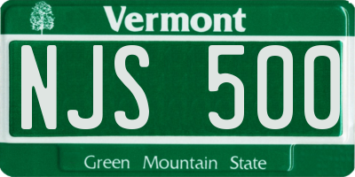 VT license plate NJS500